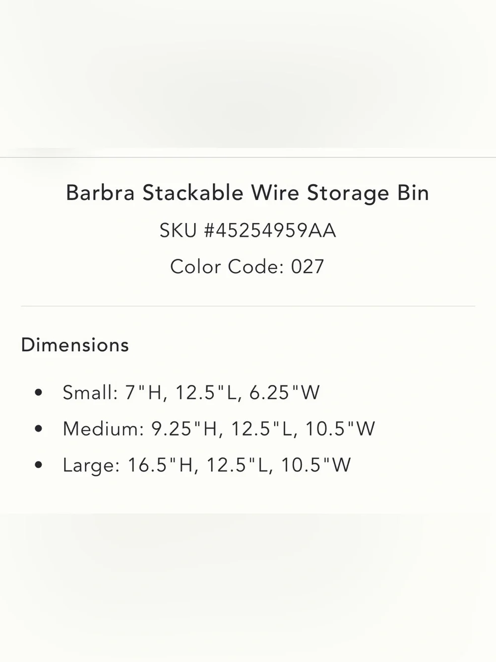 Barbara Stackable Wire 3-Tier storage bin/ Bath Organizer